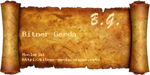 Bitner Gerda névjegykártya